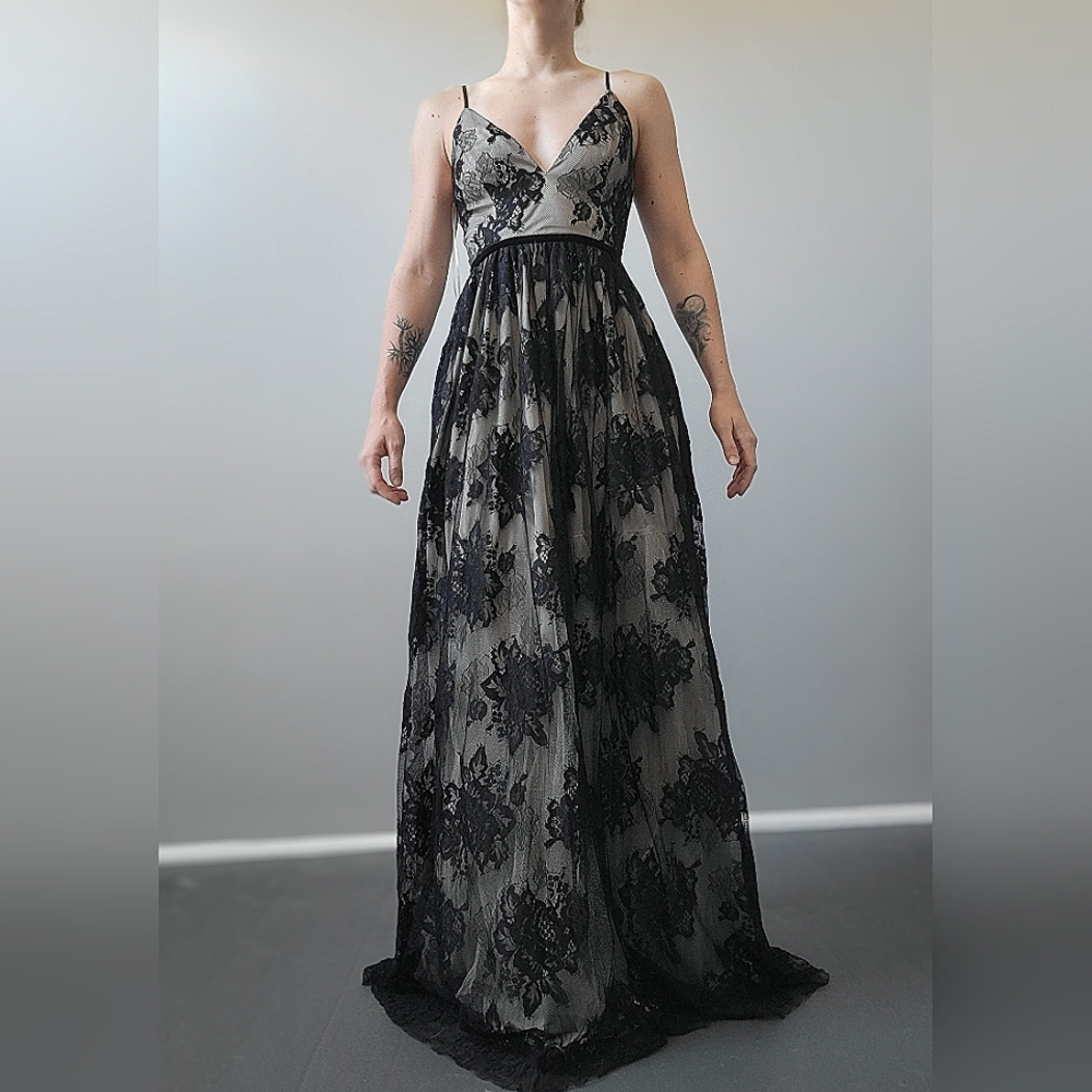 Brand new black lace/tull gown